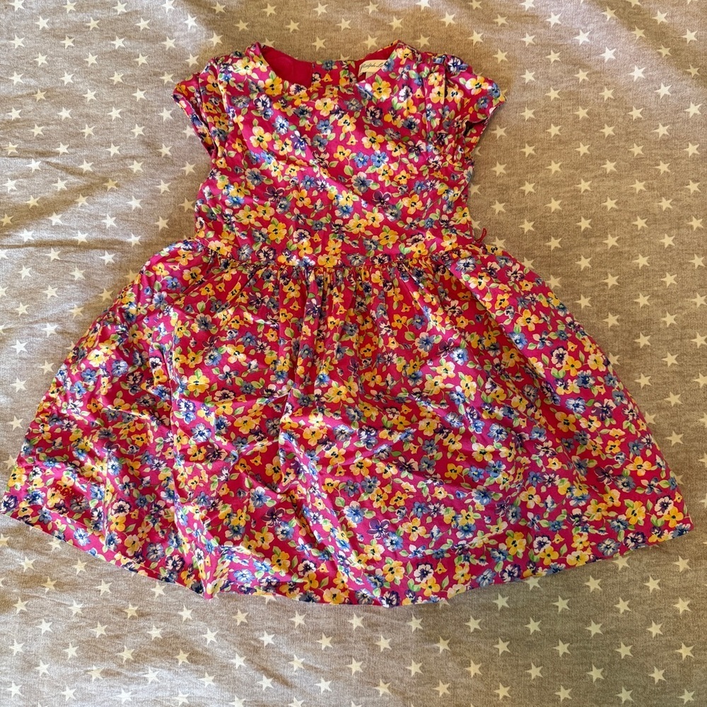 Ralph Lauren pink floral cotton dress - size 24M